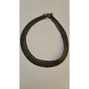 Vintage KA 1772 Italian Sterling Silver Braided Mesh Choker Necklace 16.5" 22g